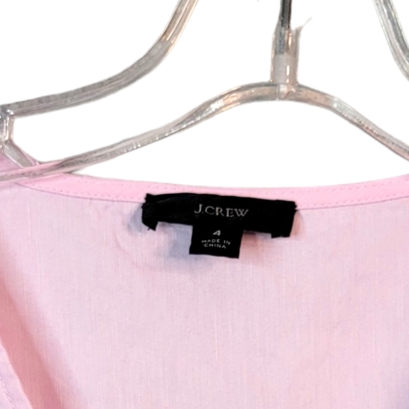 J. Crew Linen Blend Easter Spring Summer Penk Full Length Button Up Dress 4 - Picture 9 of 16
